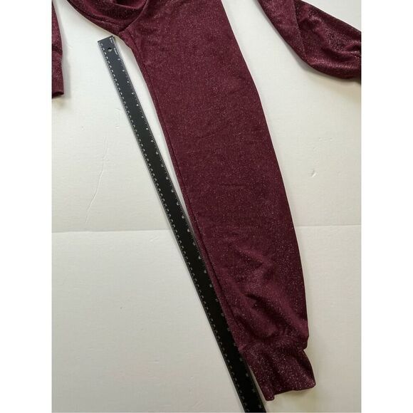 Savage X Fenty Sleep & Shine Hooded Onesie Red Cocoa Full Zip Lounge Size Medium - Picture 7 of 8